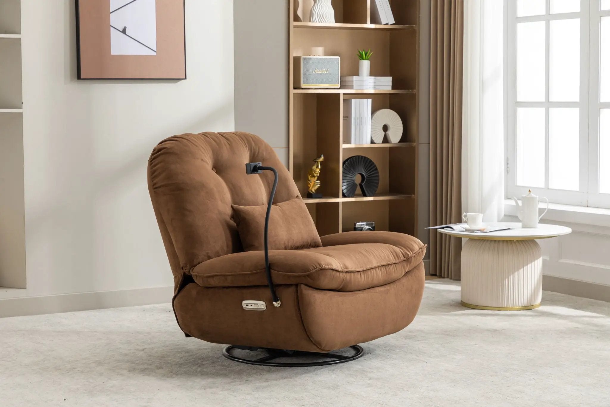 Power Recliner Swivel Glider USB Charger With tooth Music Player, Sleep, Working, Game And Leisure by Unique Piece Furniture