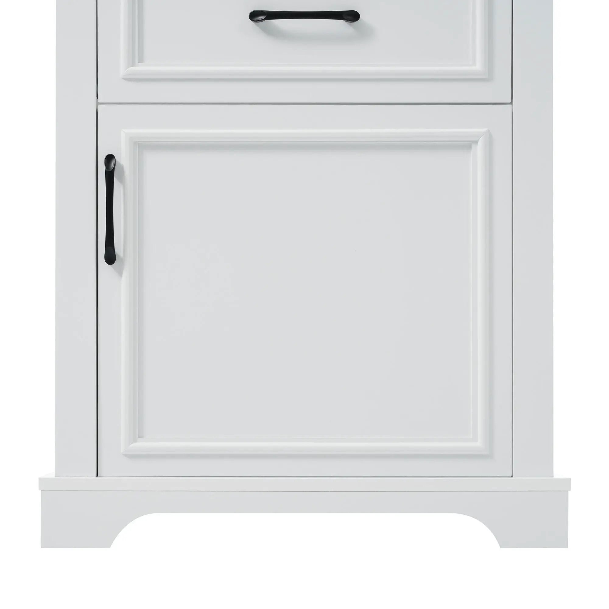 Freestanding Bathroom Vanity Tall With Damping Hinge Doors, Adjustable Shelves - White by HouseOfZazla