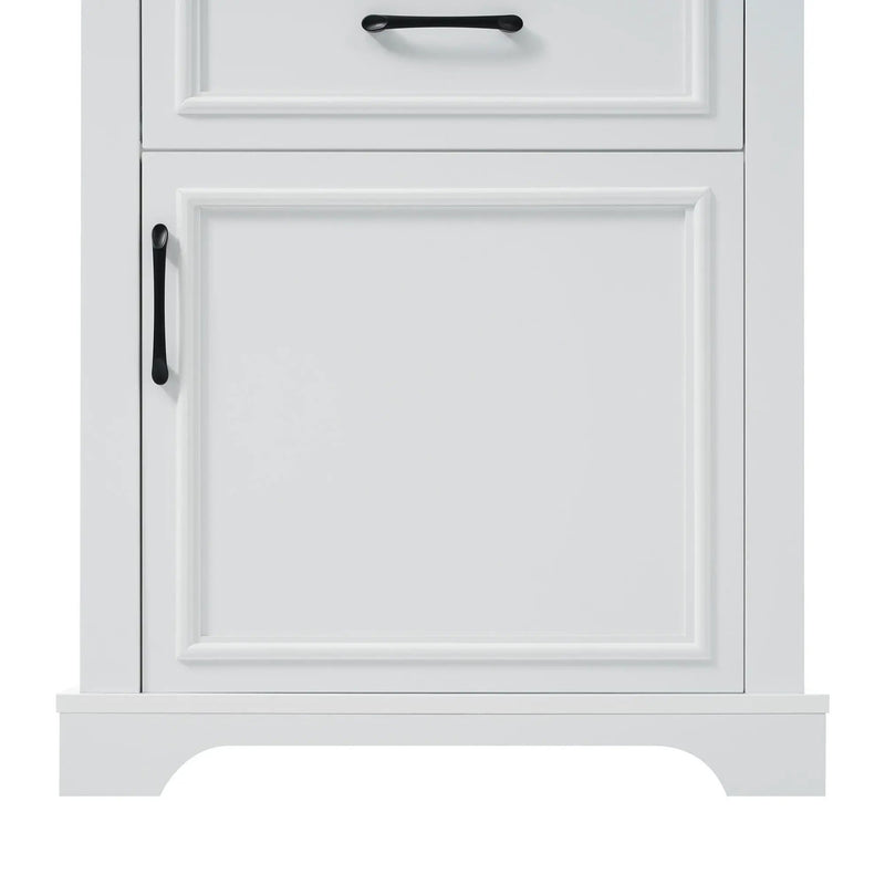 Freestanding Bathroom Vanity Tall With Damping Hinge Doors, Adjustable Shelves - White by HouseOfZazla