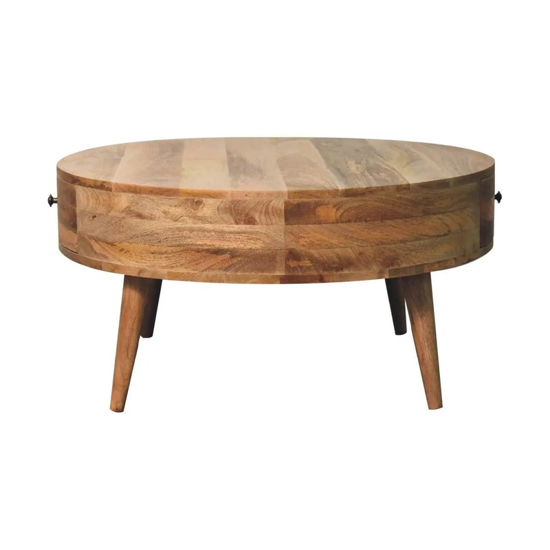 Solid Wood Odyssey Coffee Table, 2-Drawers, Oak-ish by HouseOfZazla