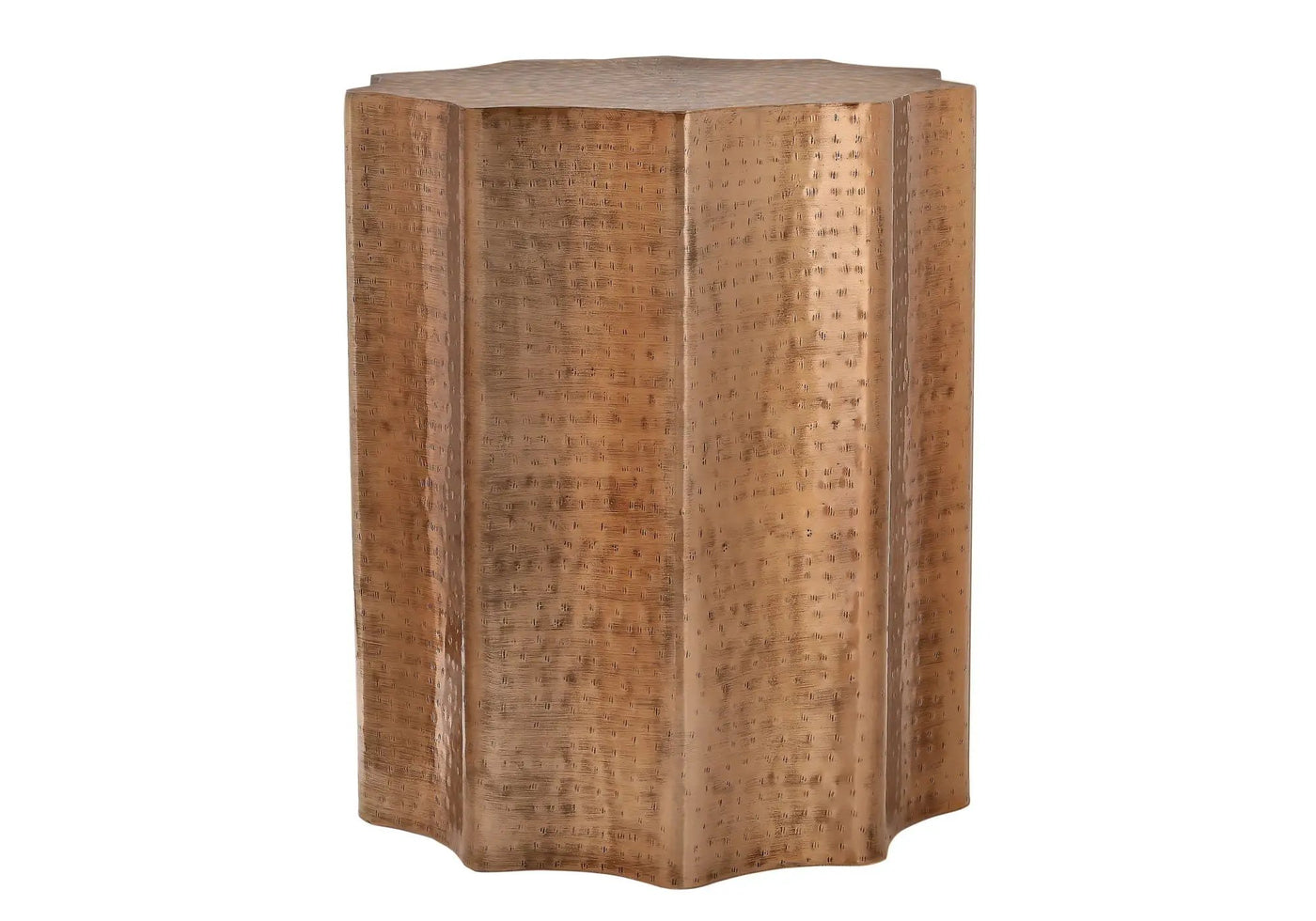 Drum Accent Side Table, Stylish Scalloped Design by HouseOfZazla