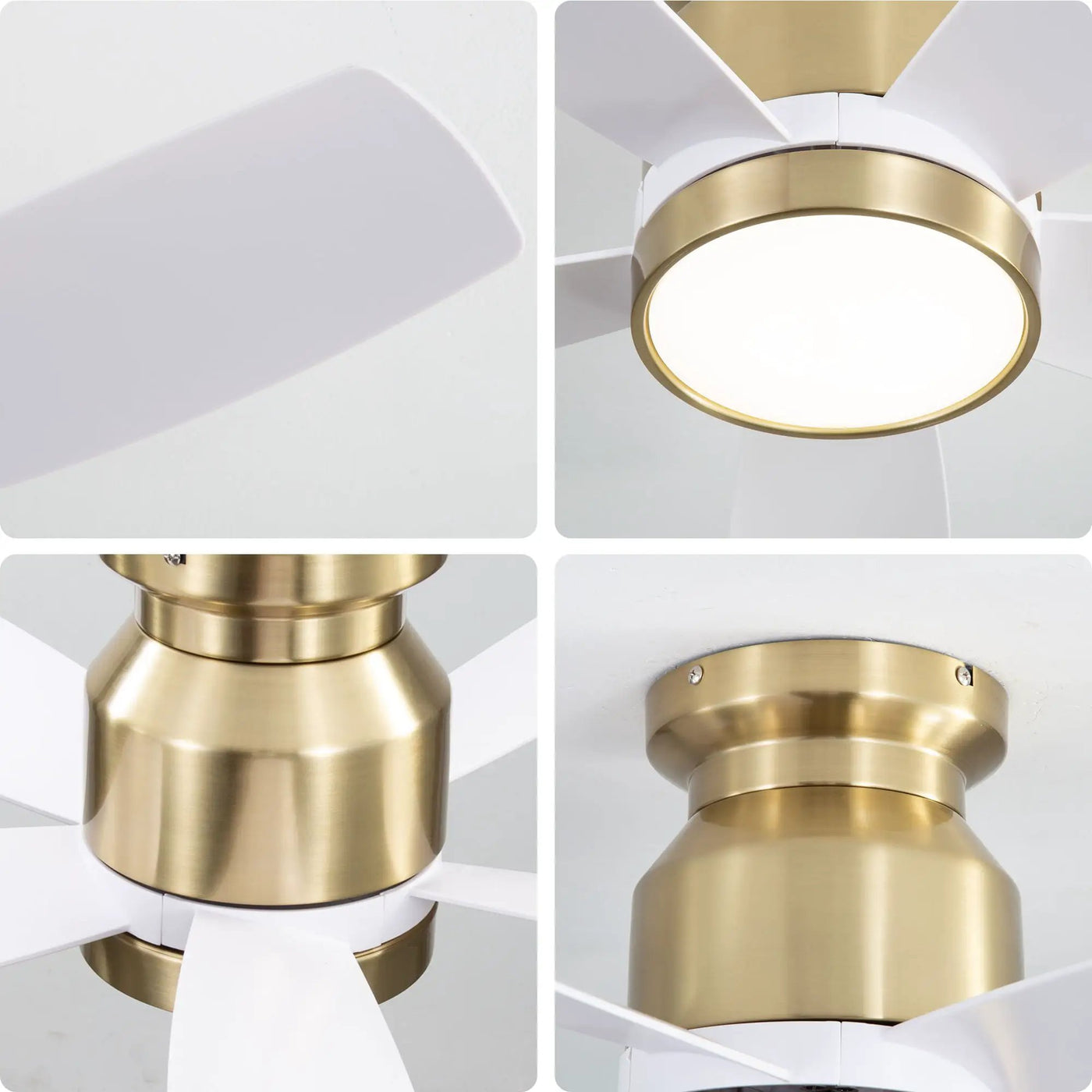 Flush Mount Ceiling Fan With LED Light 22W And Remote Control Blades / Body, DC Motor by Unique Piece Furniture