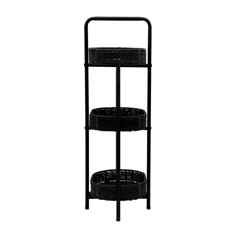 Modern 3 Tier Handwoven Side Table With Oval Organizer by HouseOfZazla