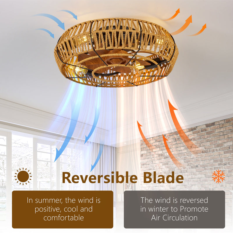 19" Caged Ceiling Fan with Lights and Remote by HouseOfZazla