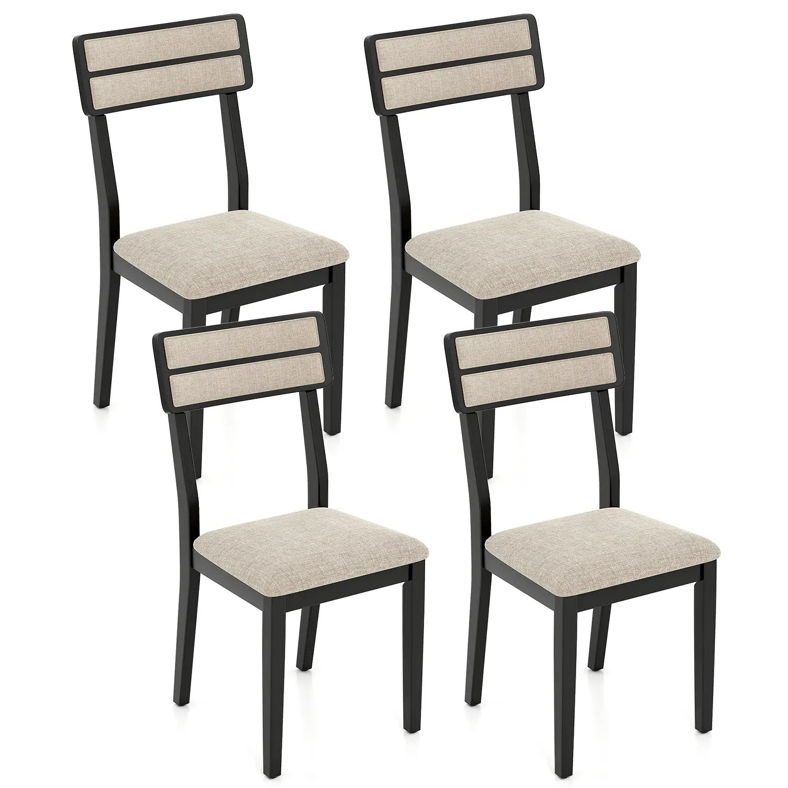 Modern Dining Chairs Set of 4 with Tilt Backrest for Dining Room-Black by DirectDeals