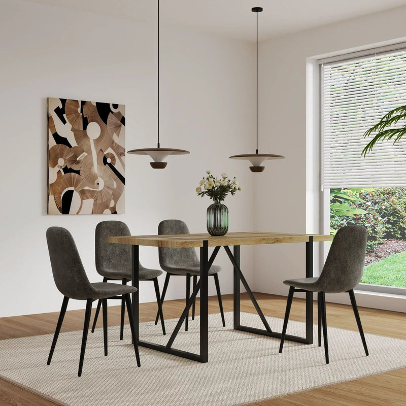 Modern Accent Dining Chairs Upholstered Seat, Metal Legs (Set of 4) by HouseOfZazla
