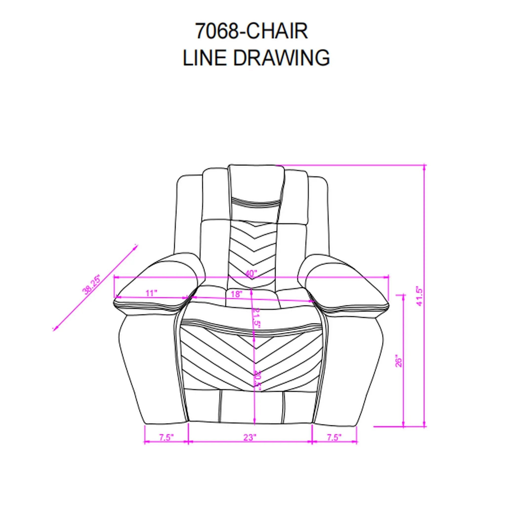 Raize - Power Recliner With LED Functionality - Gray