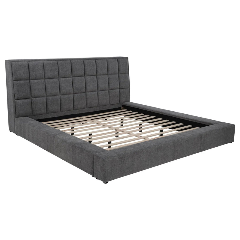 Dreux Upholstered California King Panel Platform Bed Grey by Unique Piece Furniture