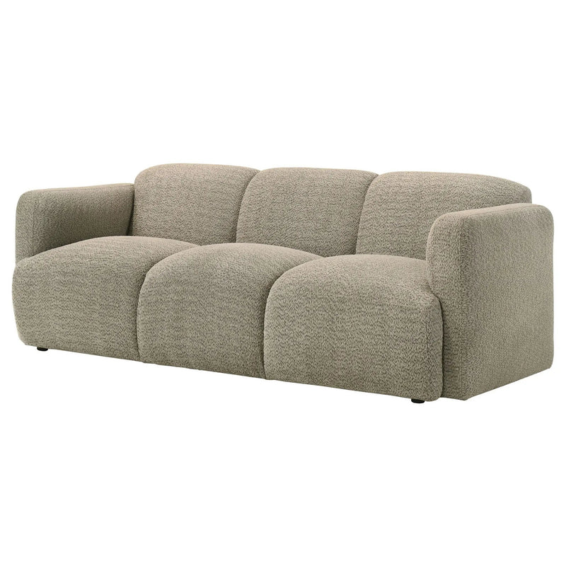 Dorset Fabric Upholstered Round Track Arm Sofa Brown by Unique Piece Furniture