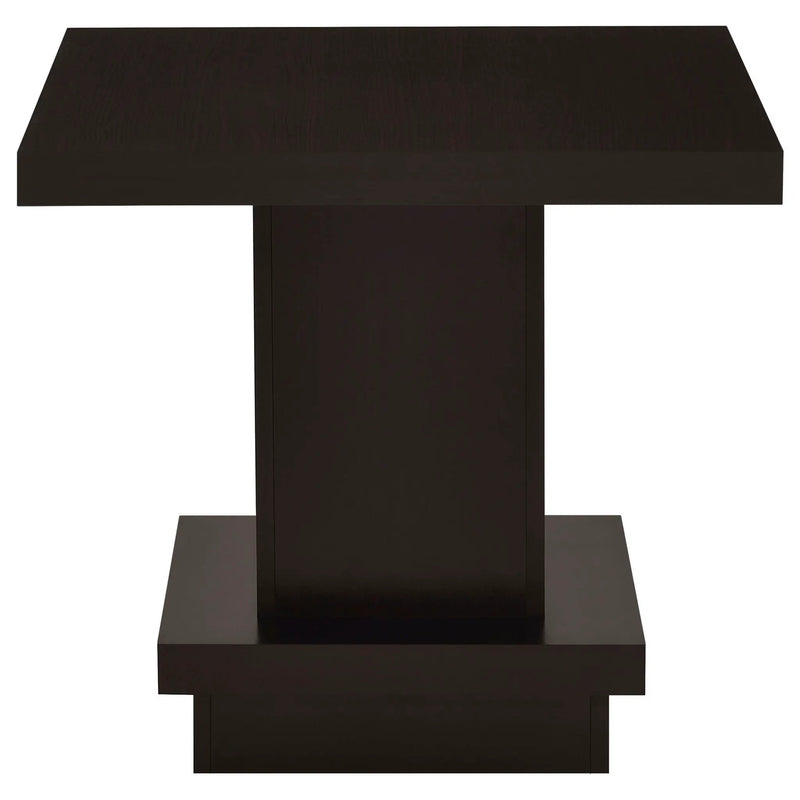 Reston Square Engineered Wood Side End Table Cappuccino by Unique Piece Furniture