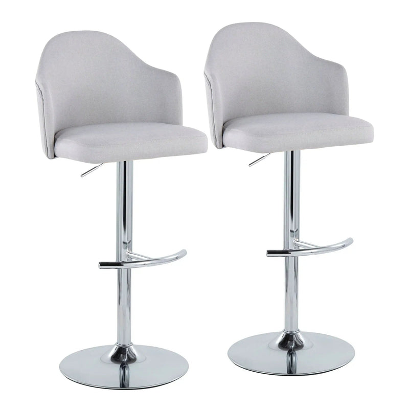 Ahoy - Contemporary Adjustable Barstool With Swivel With Rounded T Footrest (Set of 2) by Unique Piece Furniture