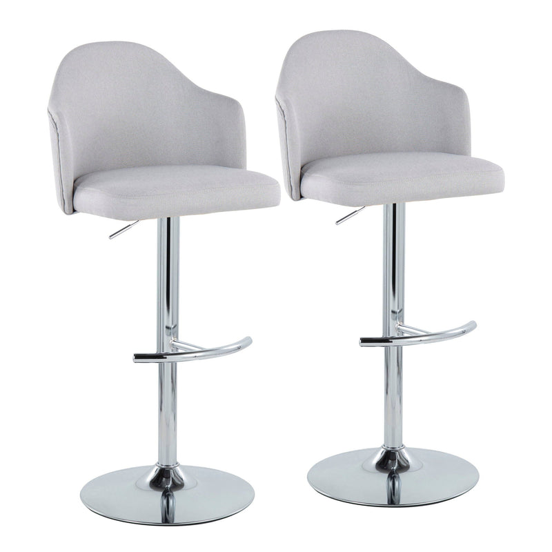 Ahoy - Contemporary Adjustable Barstool With Swivel With Rounded T Footrest (Set of 2) by Unique Piece Furniture