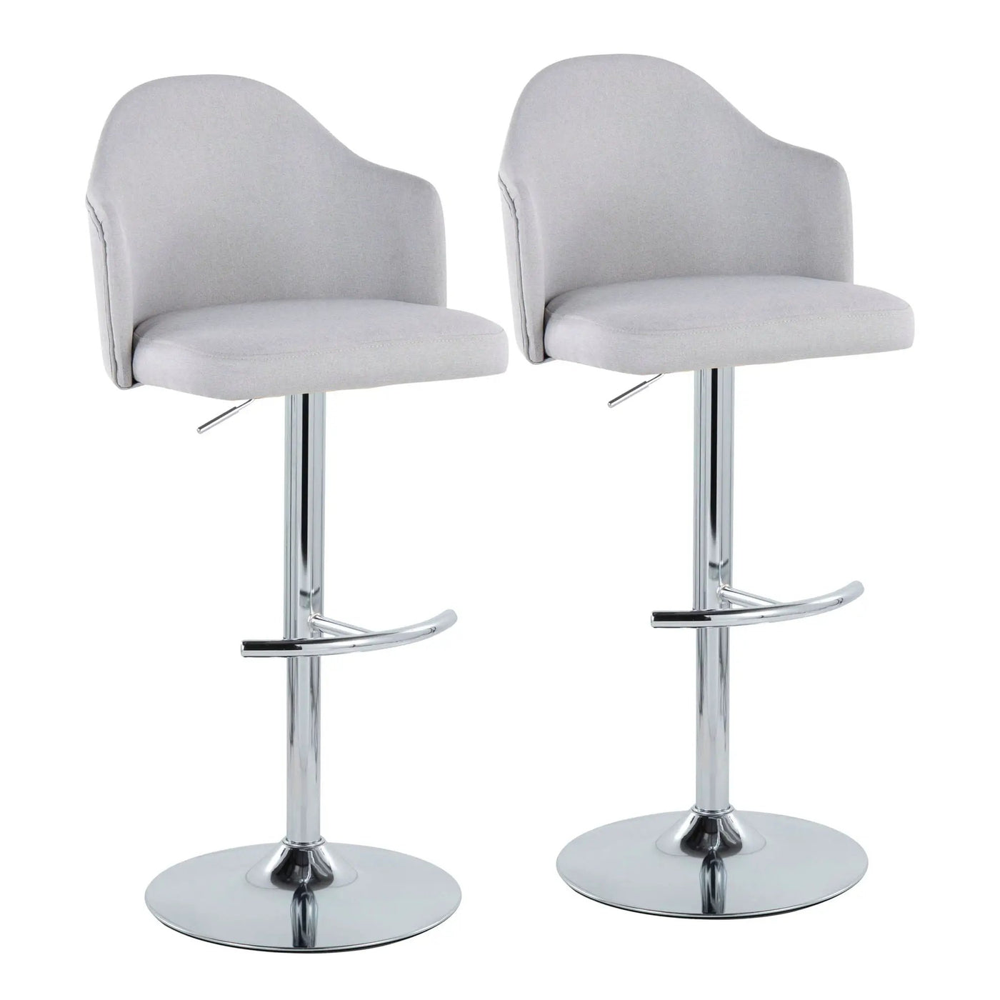 Ahoy - Contemporary Adjustable Barstool With Swivel With Rounded T Footrest (Set of 2) by HouseOfZazla