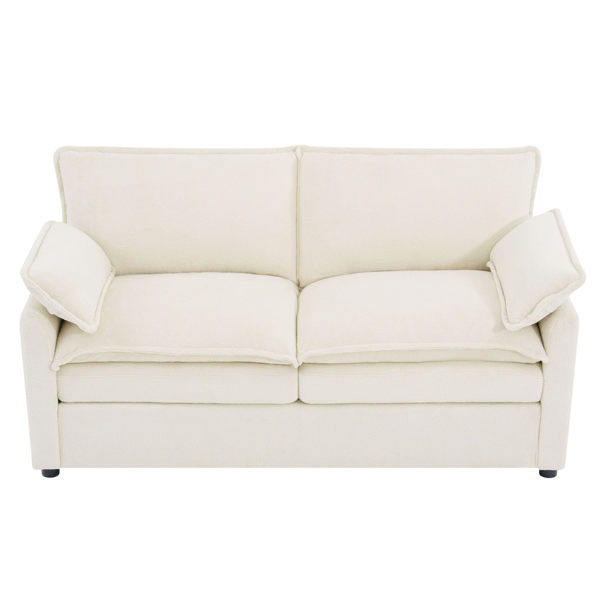 Modern Loveseat Sofa, Upholstered Couch With Side Storage Pockets by HouseOfZazla