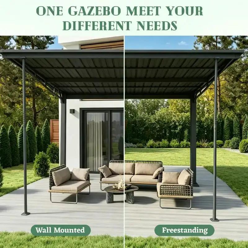 Outdoor Gazebo 10' x 10' with Hard Top Metal Roof by HouseOfZazla
