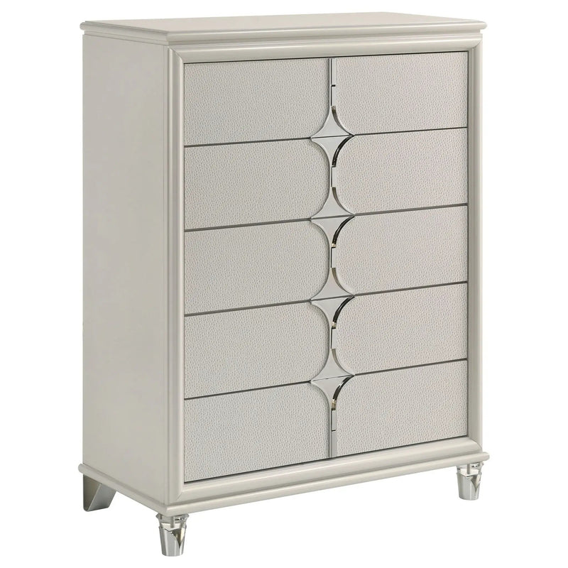 Gwendolyn - 5 Drawer Bedroom Chest Of Drawers - White by HouseOfZazla