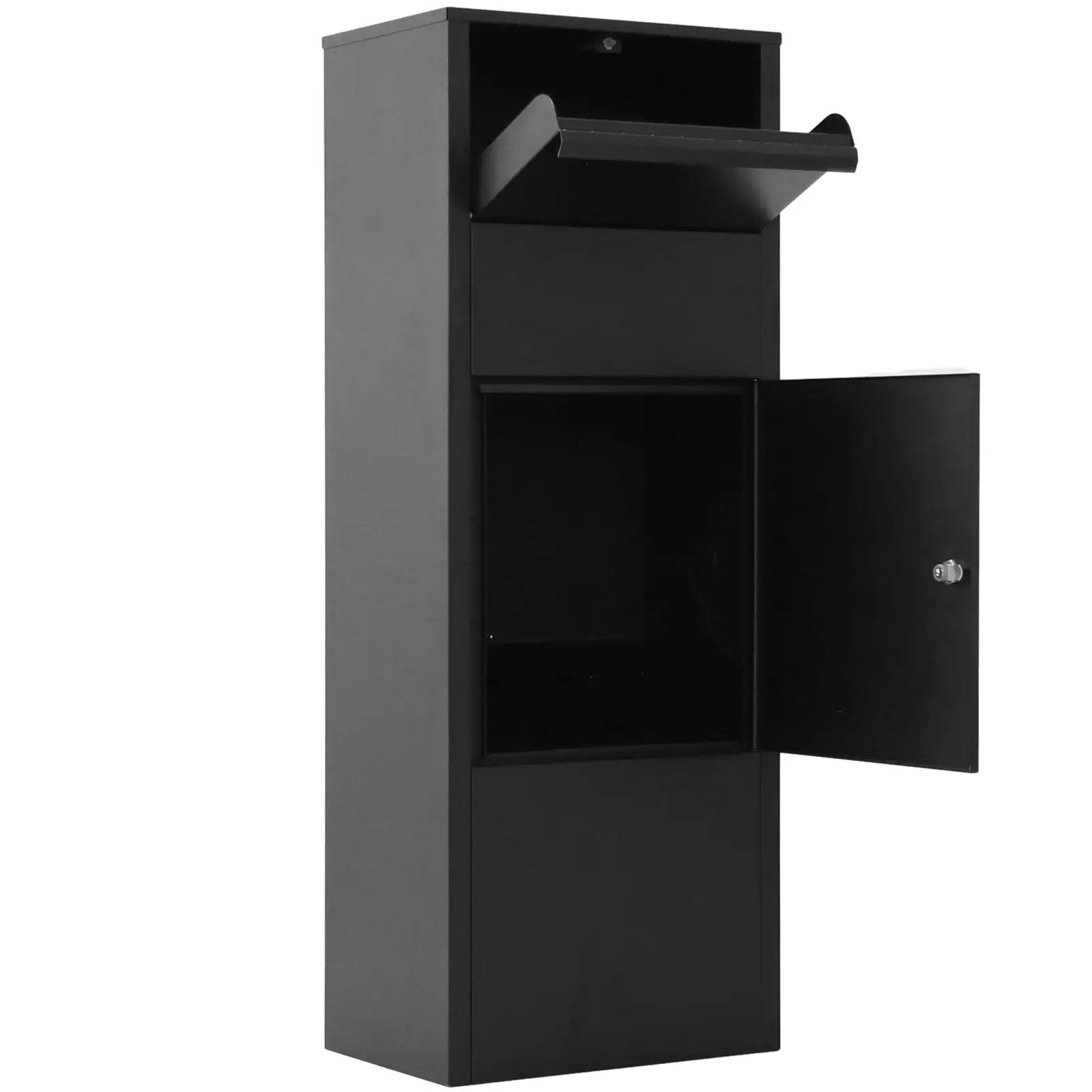 Large Package Delivery Parcel Mail Drop Box With Lockable Storage Compartment Heavy Duty Weatherproof For Express Mail Delivery For Home & Business Use - Black by Unique Piece Furniture