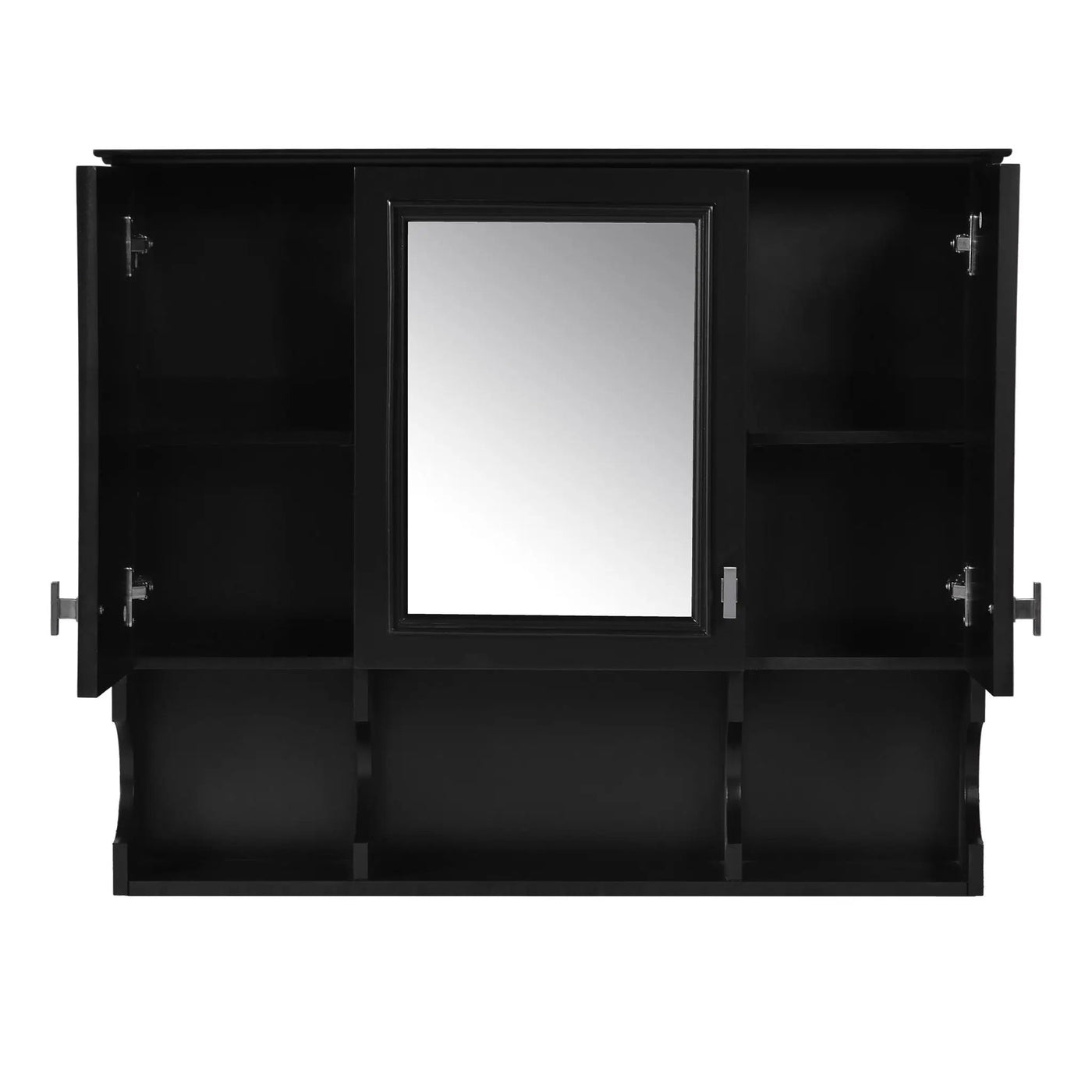 Wall Mounted Bathroom Medicine Wall Cabinet With Mirror & Open Shelves by HouseOfZazla