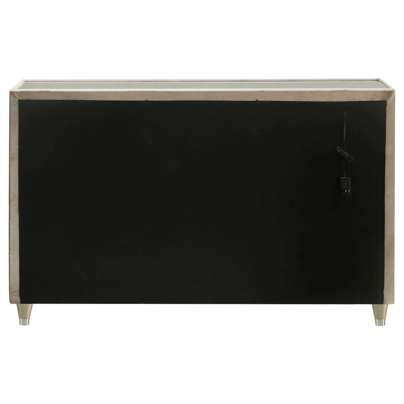 Lorient 8-drawer LED Bedroom Dresser Cabinet Ivory and Camel by Unique Piece Furniture