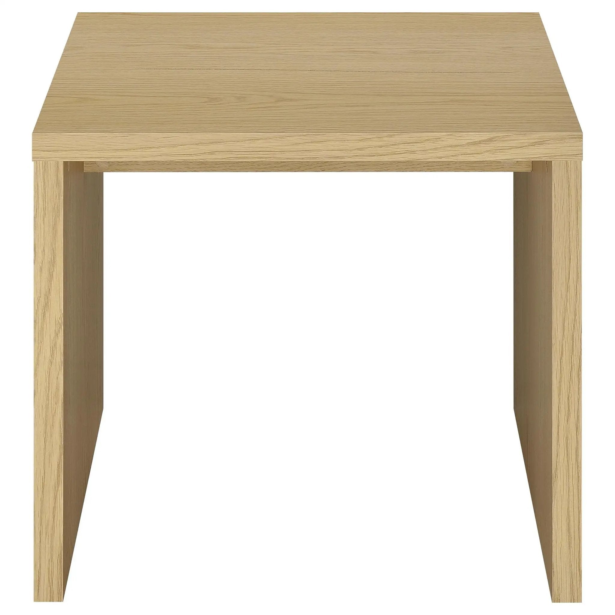 Canoga Engineered Wood Accent Side End Table Light Oak by Unique Piece Furniture