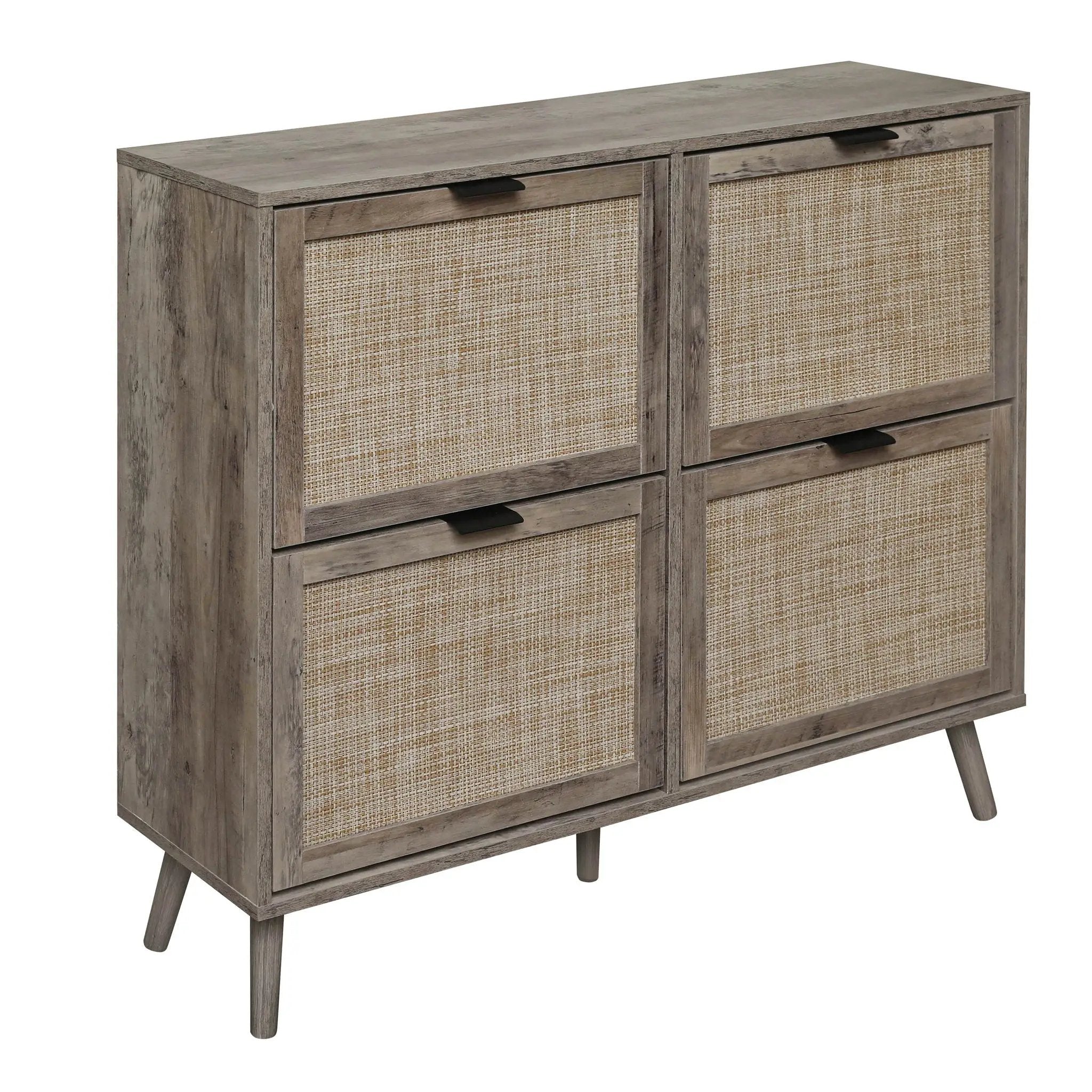 4 Door Shoe Rack, Freestanding Modern Shoe Storage Cabinet by HouseOfZazla