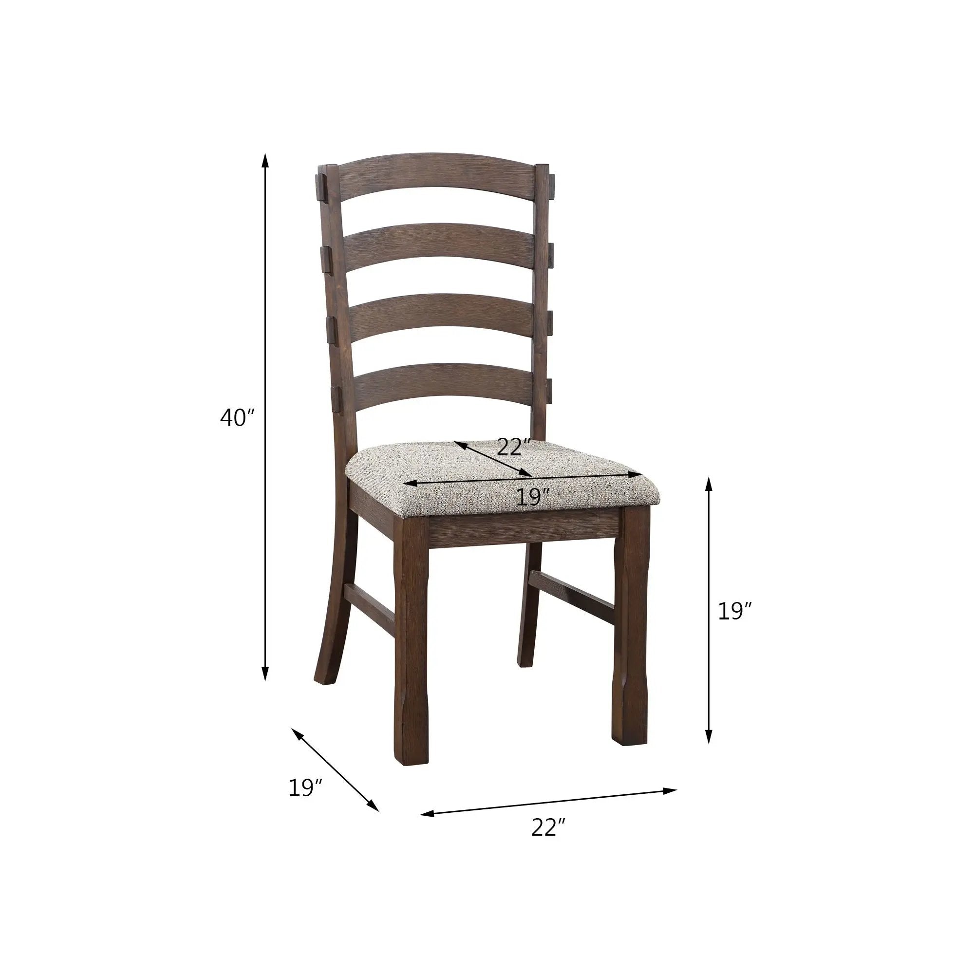 Pascaline - Rustic Side Chair (Set of 2) - Gray / Brown by HouseOfZazla