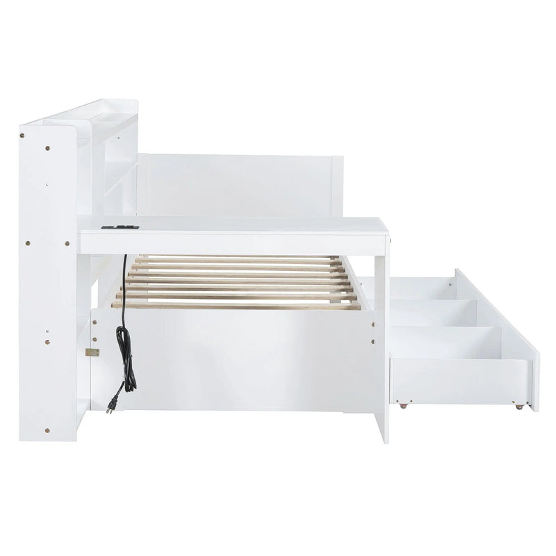 Daybed With 3 Drawers USB Ports And Desk by HouseOfZazla