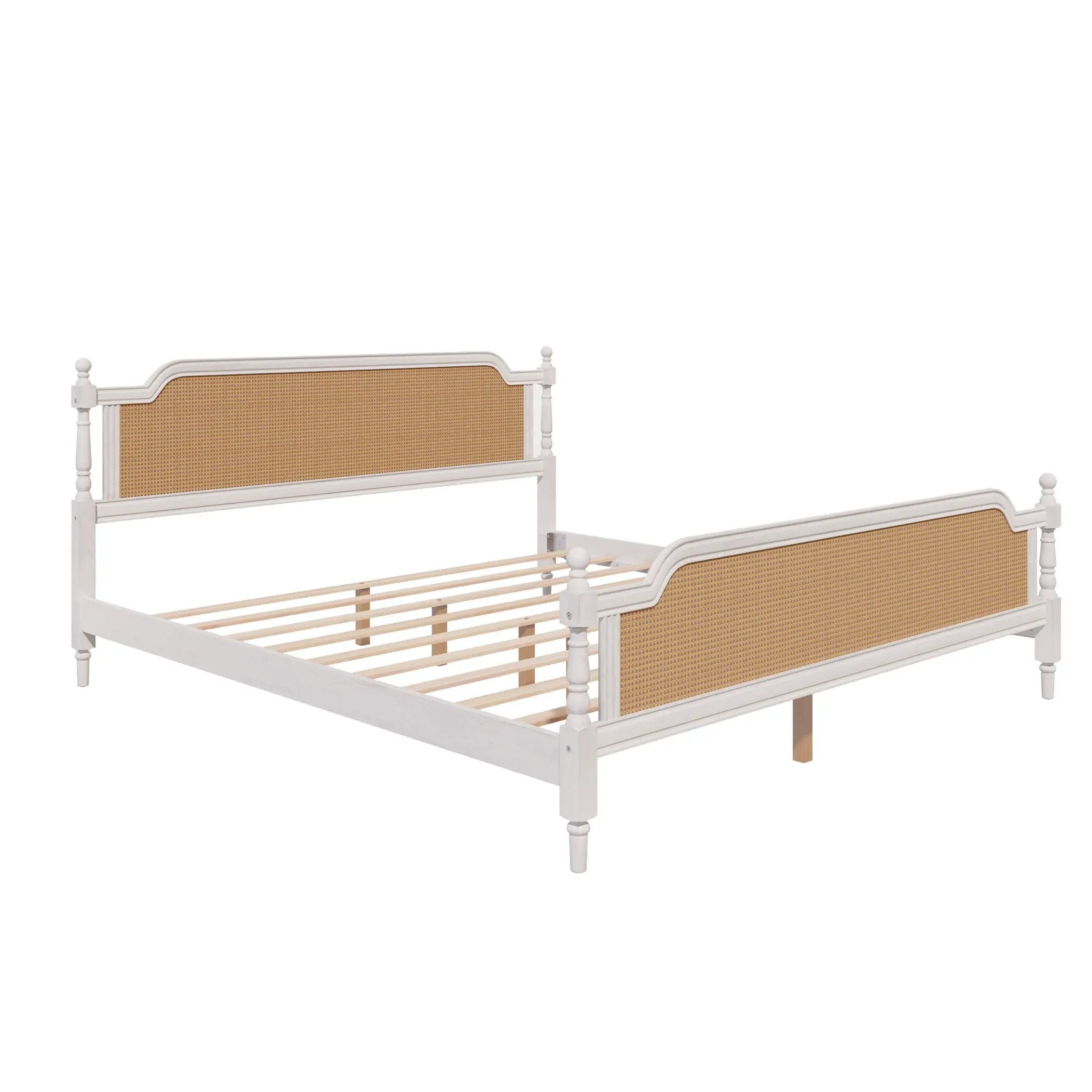 Traditional Style Rattan Bed Frame, No Box Spring Needed by Unique Piece Furniture