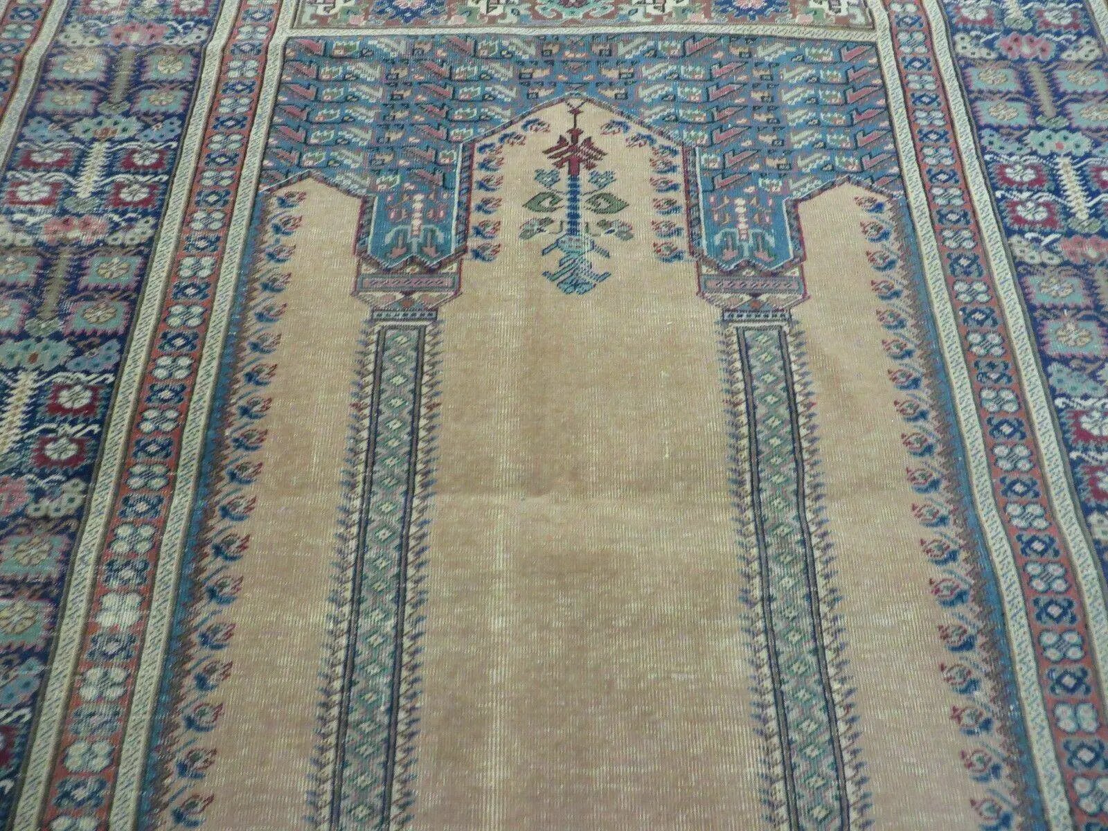 4' X 6' Antique Handmade Turkish Mehrab Prayer Wool Rug Lantern Beautiful by Jewel Rugs