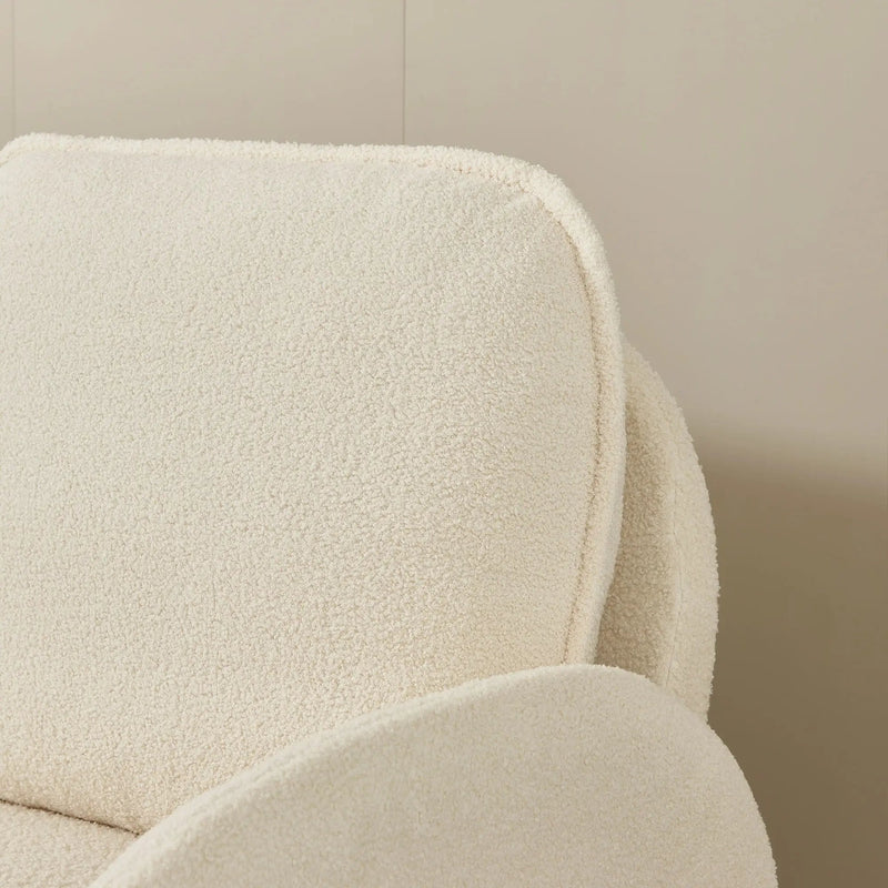 Loveseat Sofa Small Couch For Living Room, Sherpa Fabric Upholstered Loveseat Sofa Couch, Small Loveseat Sofa For Apartment, Bedroom by Unique Piece Furniture