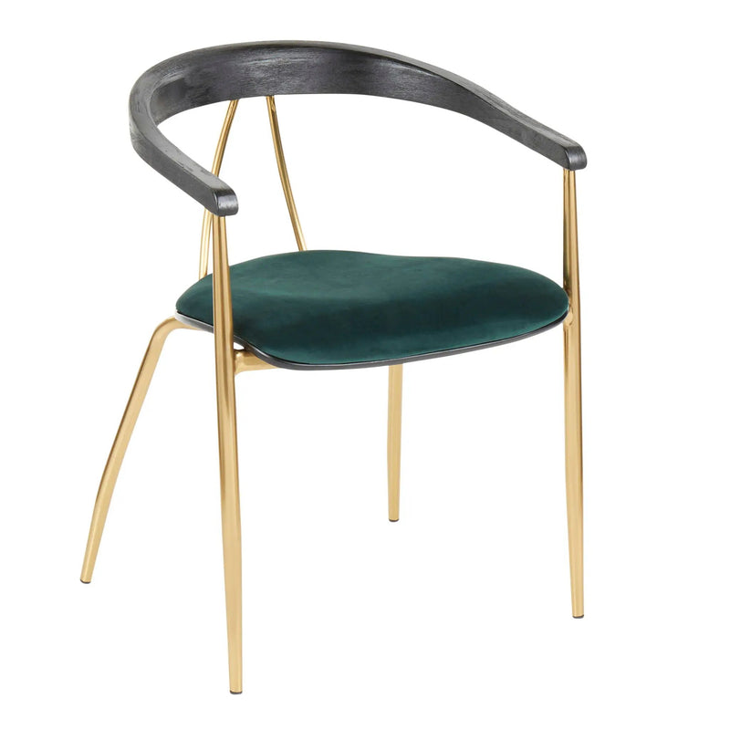 Vanessa - Contemporary Chair (Set of 2) - Gold / Green - Black by Unique Piece Furniture
