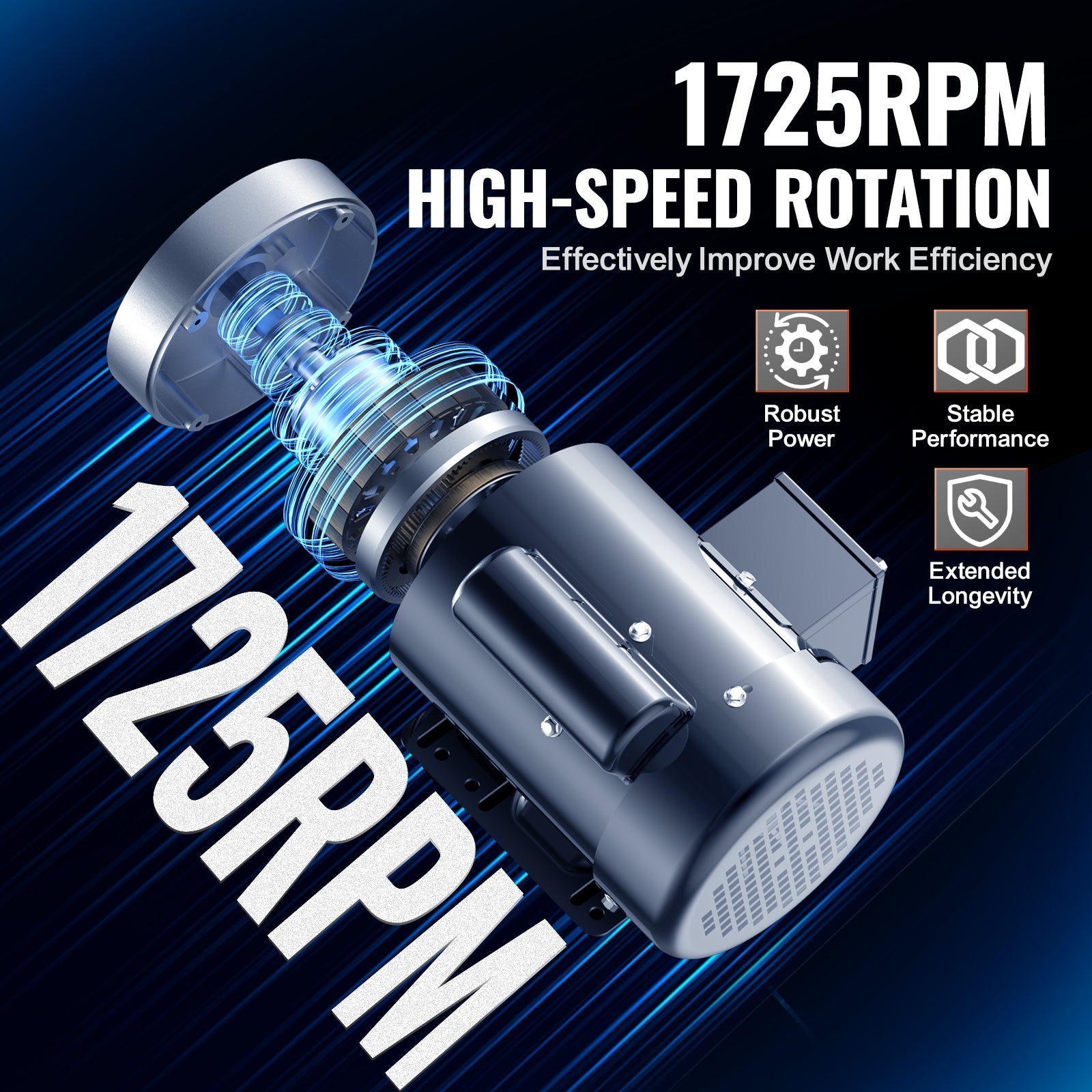 0.75HP Electric Motor 1725 RPM AC 115V/230V 56C Frame by HouseOfZazla