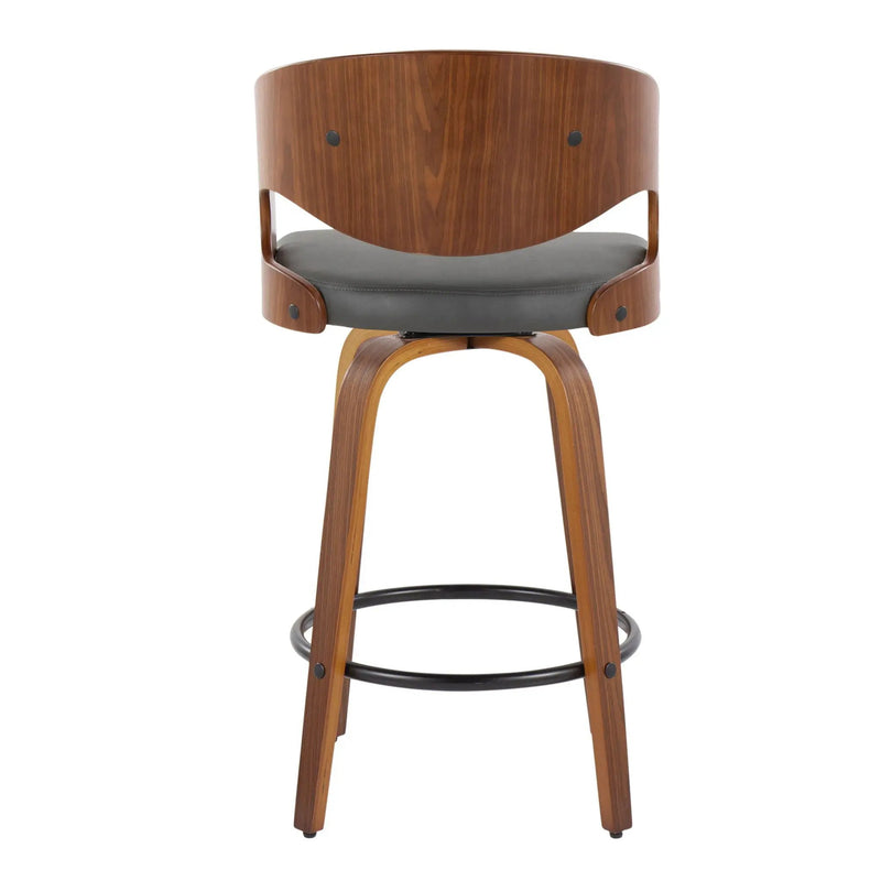 Pino - Mid Century Modern Fixed Height Barstool With Swivel With Round Footrest (Set of 2) by Unique Piece Furniture