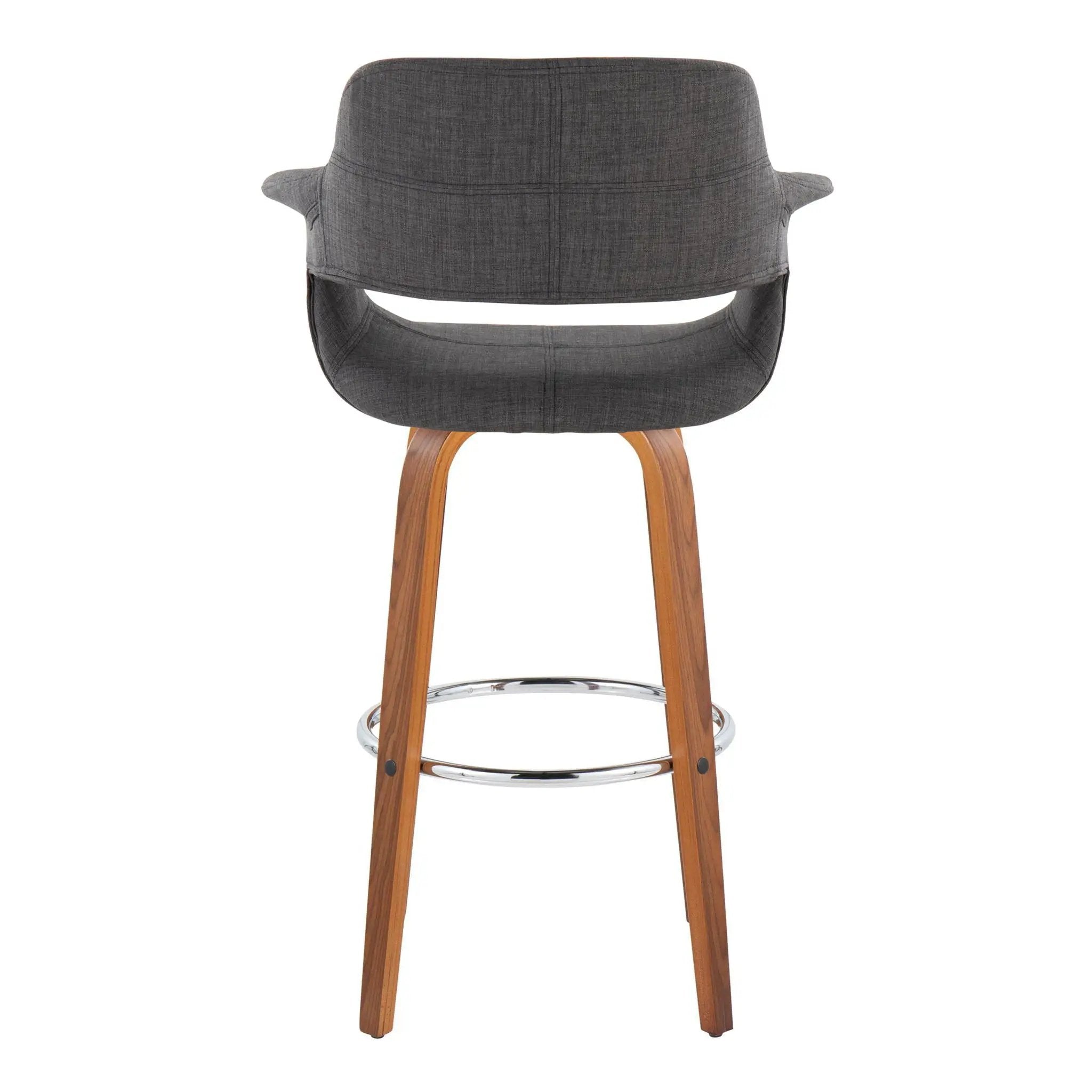 Vintage Flair - Mid Century Modern Fixed Height Barstool With Swivel & Round Footrest (Set of 2) by Unique Piece Furniture