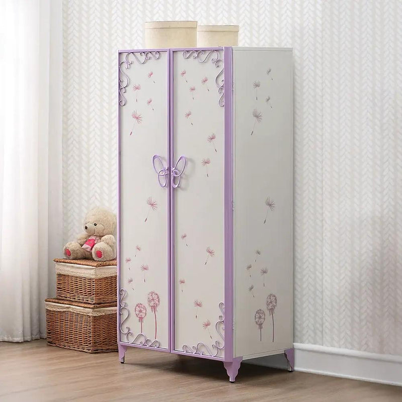 Priya II - Wardrobe - White & Light Synthetic Leather Rple by Unique Piece Furniture