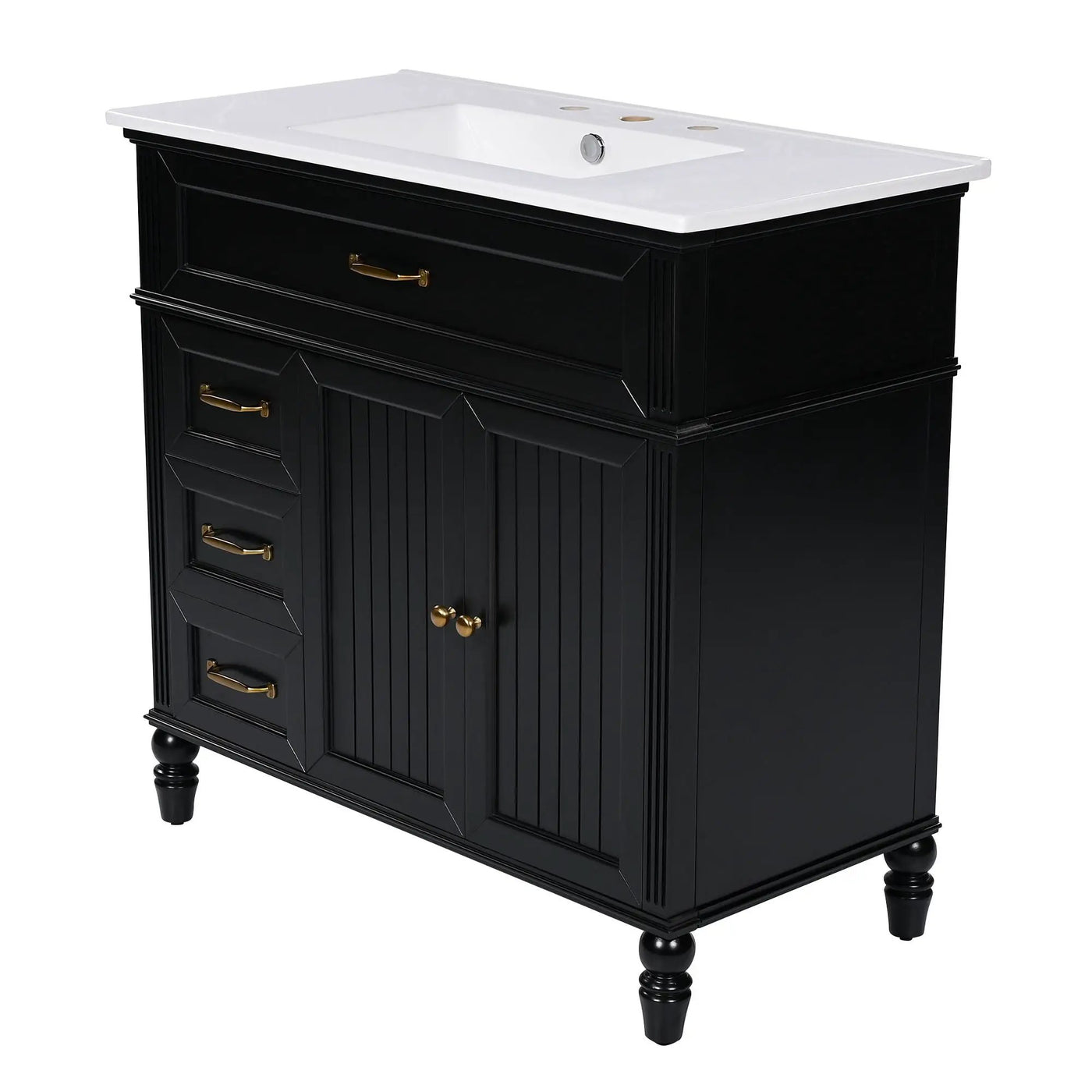 Bathroom Vanity With Sink, Freestanding Cabinet & Drawers by HouseOfZazla