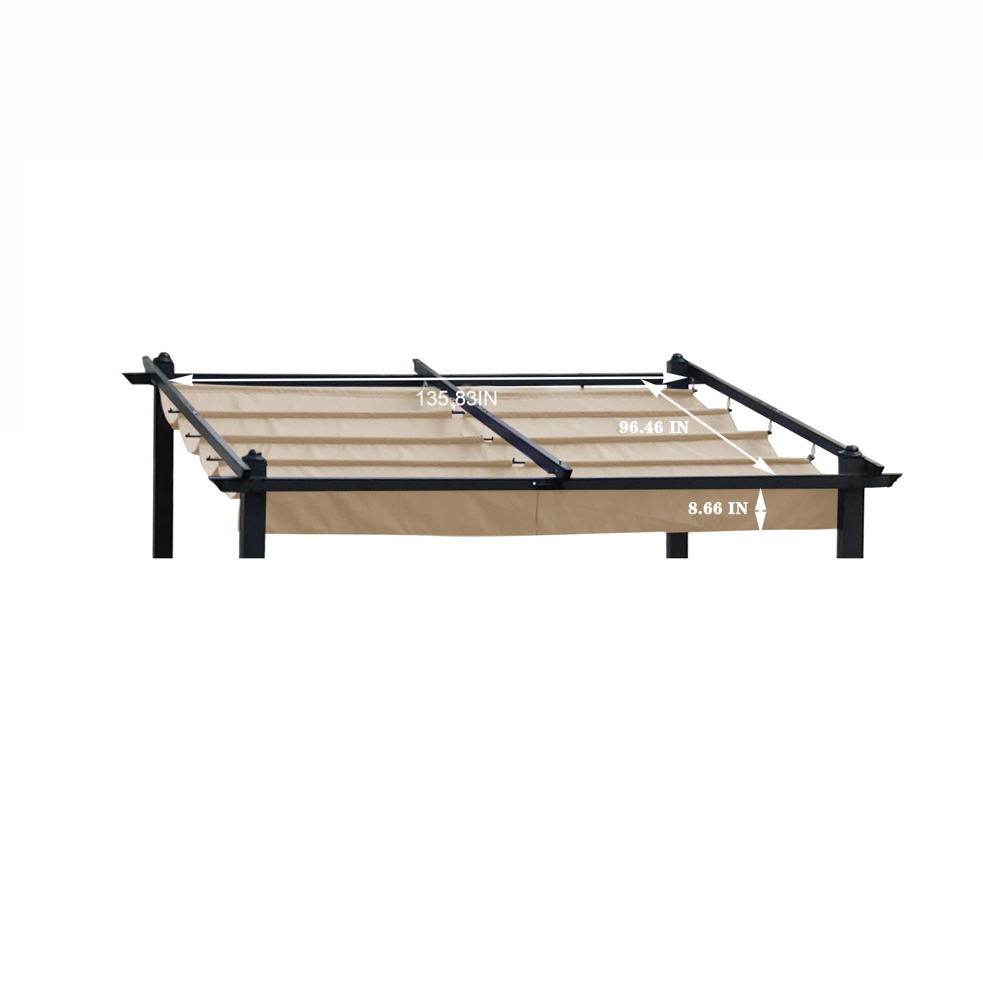 Replacement Canopy Top Cover Fabric For Outdoor Patio Retractable Pergola Sun-Shelter Canopy by Unique Piece Furniture
