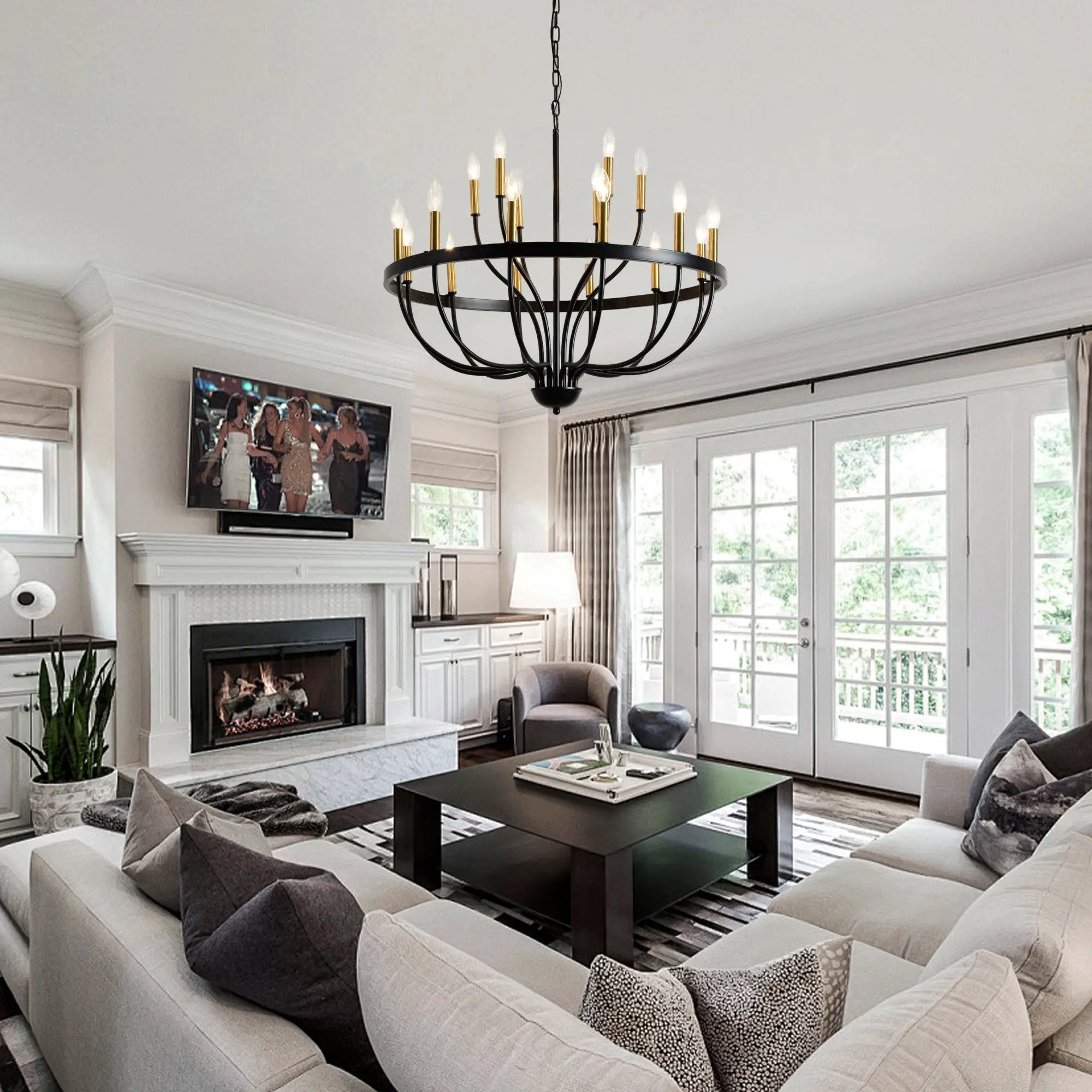 18-Light Industrial Iron Candle Chandelier by HouseOfZazla