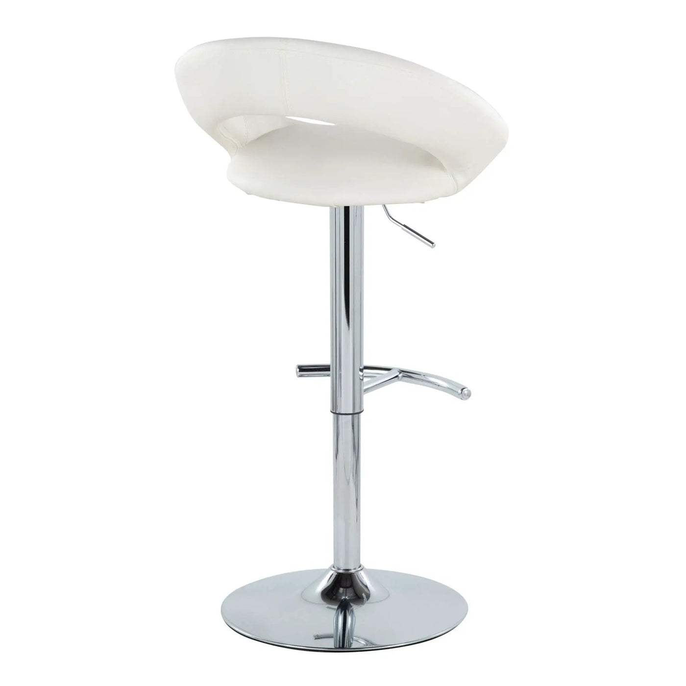 Posh - Contemporary Adjustable Barstool With Swivel With Rounded T Footrest (Set of 2) by HouseOfZazla