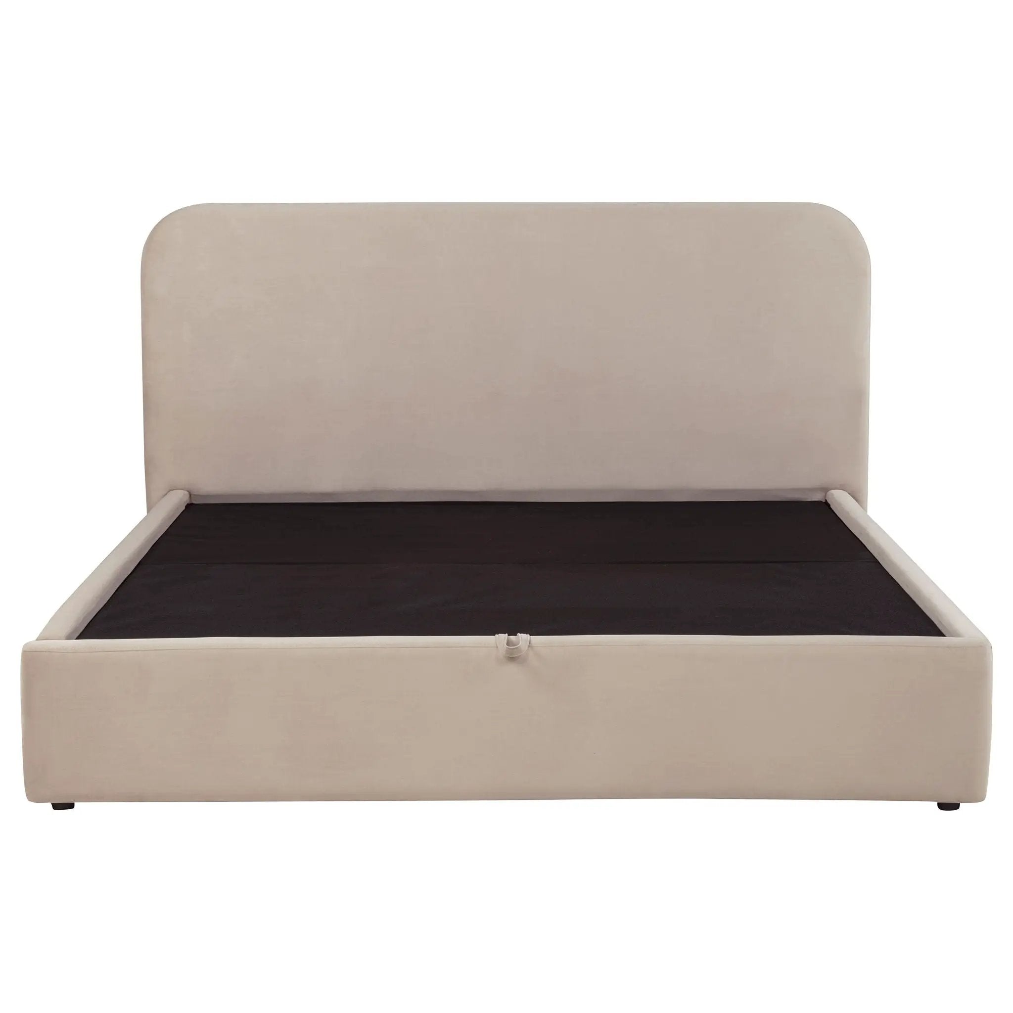 Anders Upholstered Eastern King Storage Lift Platform Bed Beige by Unique Piece Furniture