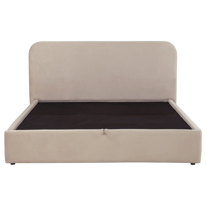 Anders Upholstered Eastern King Storage Lift Platform Bed Beige by Unique Piece Furniture