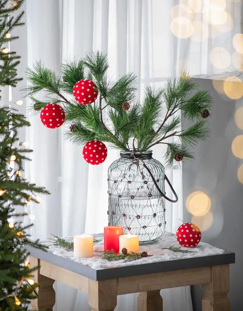 D3.9" Christmas Ball Ornaments, Set of 6 by HouseOfZazla