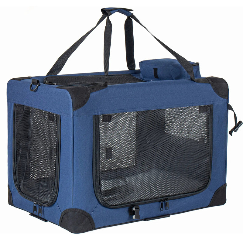 40'' Soft Dog Crates Kennel with 3 Doors and Fleece Mat by HouseOfZazla