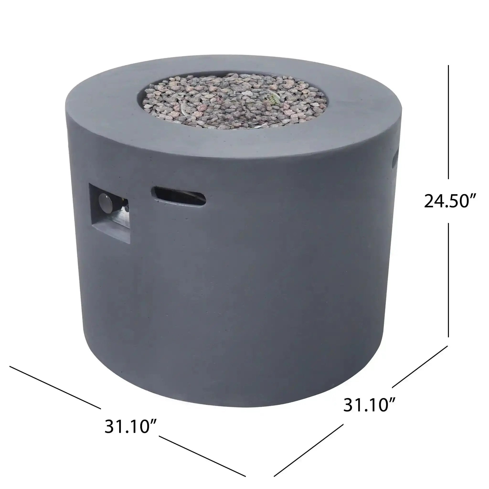 Round Iron Fire Pit With 40,000 Btu by HouseOfZazla