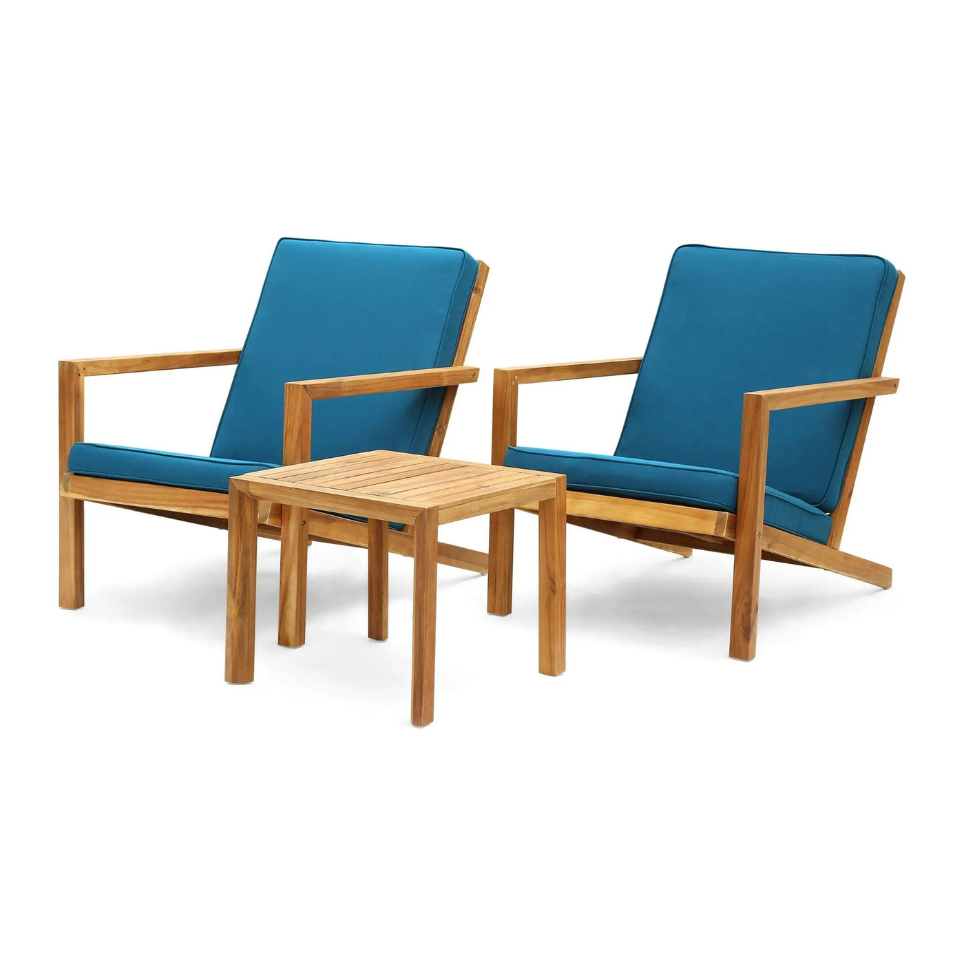 Celestaria 3-Piece Outdoor Chat Set with Adirondack Chairs, Cushions and Side Table by HouseOfZazla