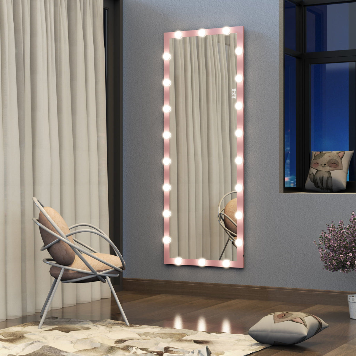 Full Length Mirror with Lights and Touch Control – Pearl Silver, Black, or Pink, photo 17 of 40