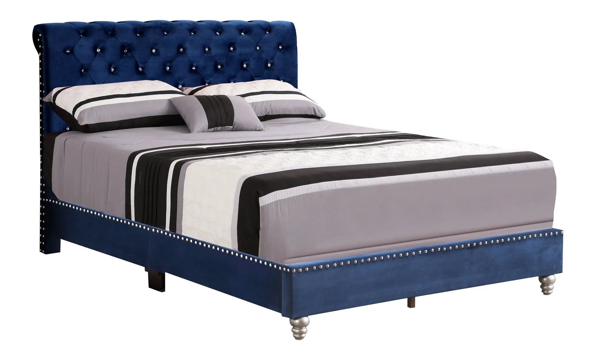 Elegant Transitional Upholstered Bed by Unique Piece Furniture