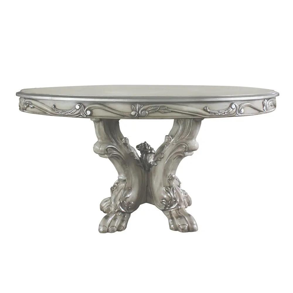 Dresden - Round Pedestal Dining Table - Vintage Bone White by Unique Piece Furniture