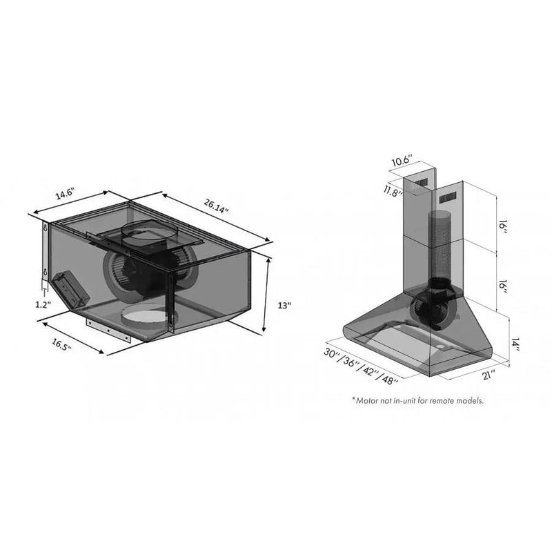 ZLINE 36" Remote Blower Stainless Wall Range Hood, 587-RS-36-400 by Farmhouse Kitchen and Bath