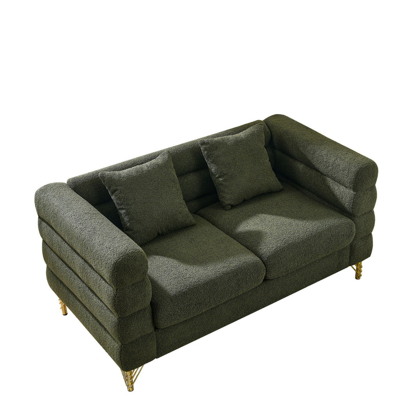Oversized 2 Seater Sectional Sofa With Deep Seating And 2 Pillows by HouseOfZazla
